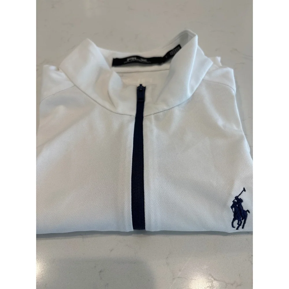 RLX Ralph Lauren Womens White Sleeveless Golf Polo Quarter Zip Shirt Large L - Picture 7 of 8